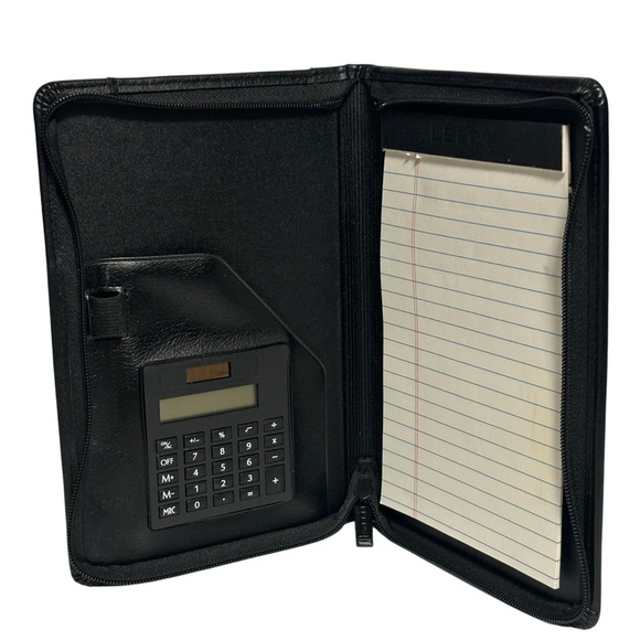VTG LEED'S Planner Organizer Zip Around Blk. Calculator pen holder outter pocket - Picture 3 of 9